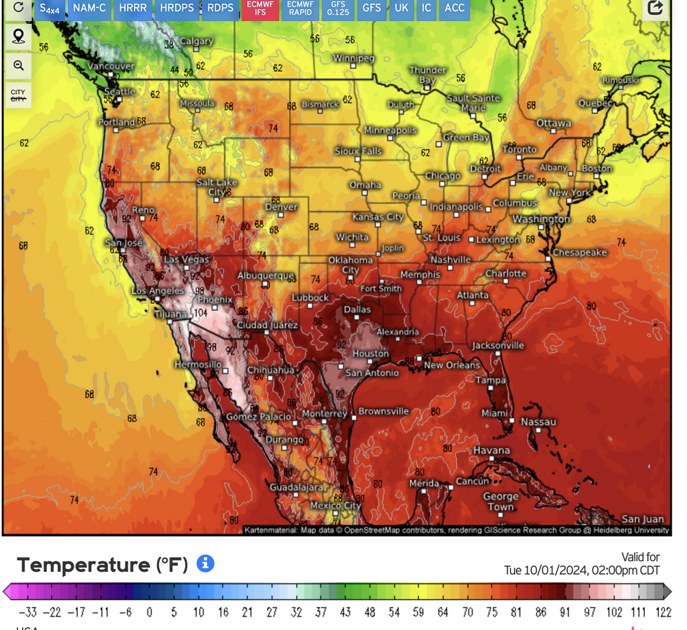 110F expected in southwestern US