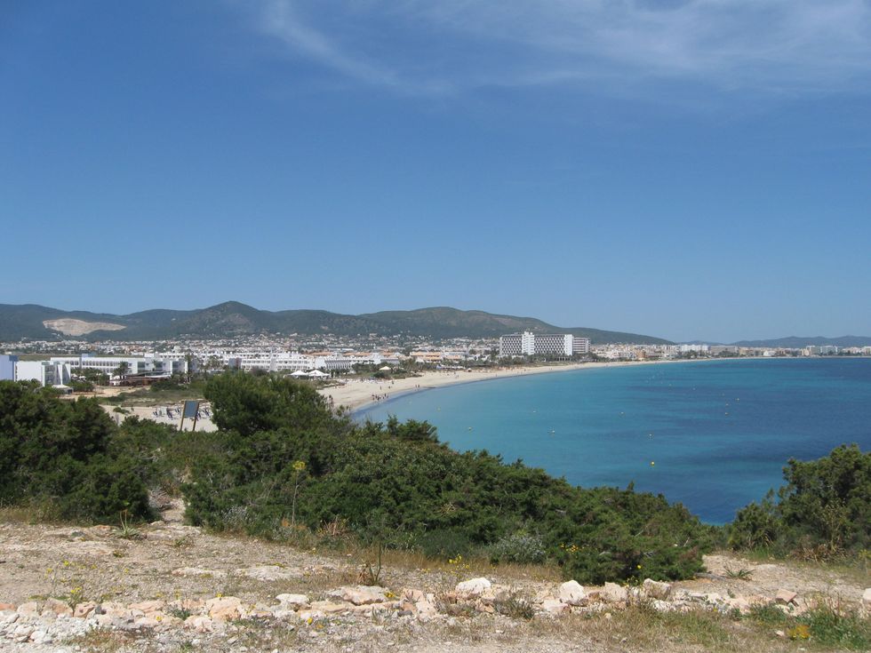 A beach in Ibiza