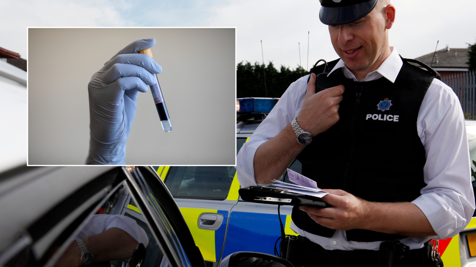 A blood test and a police officer