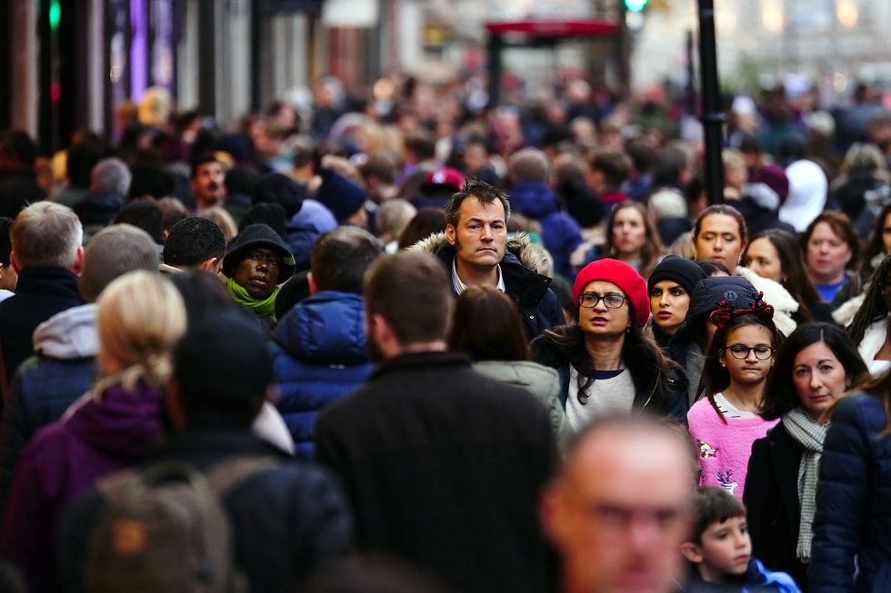 A busy Regent Street in London three days before Christmas day