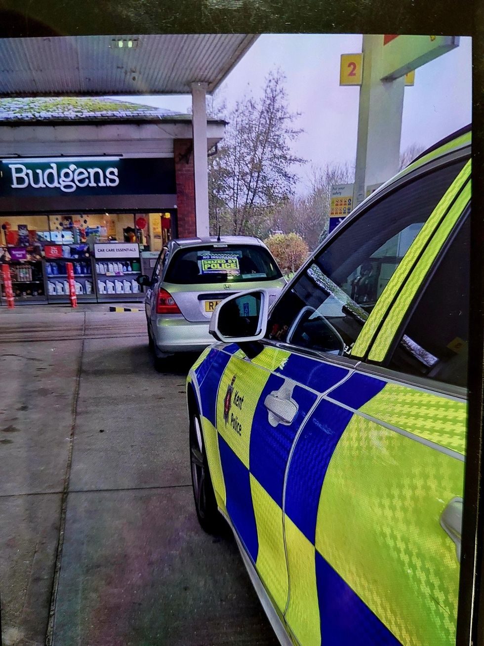 A car pulled over and seized by police