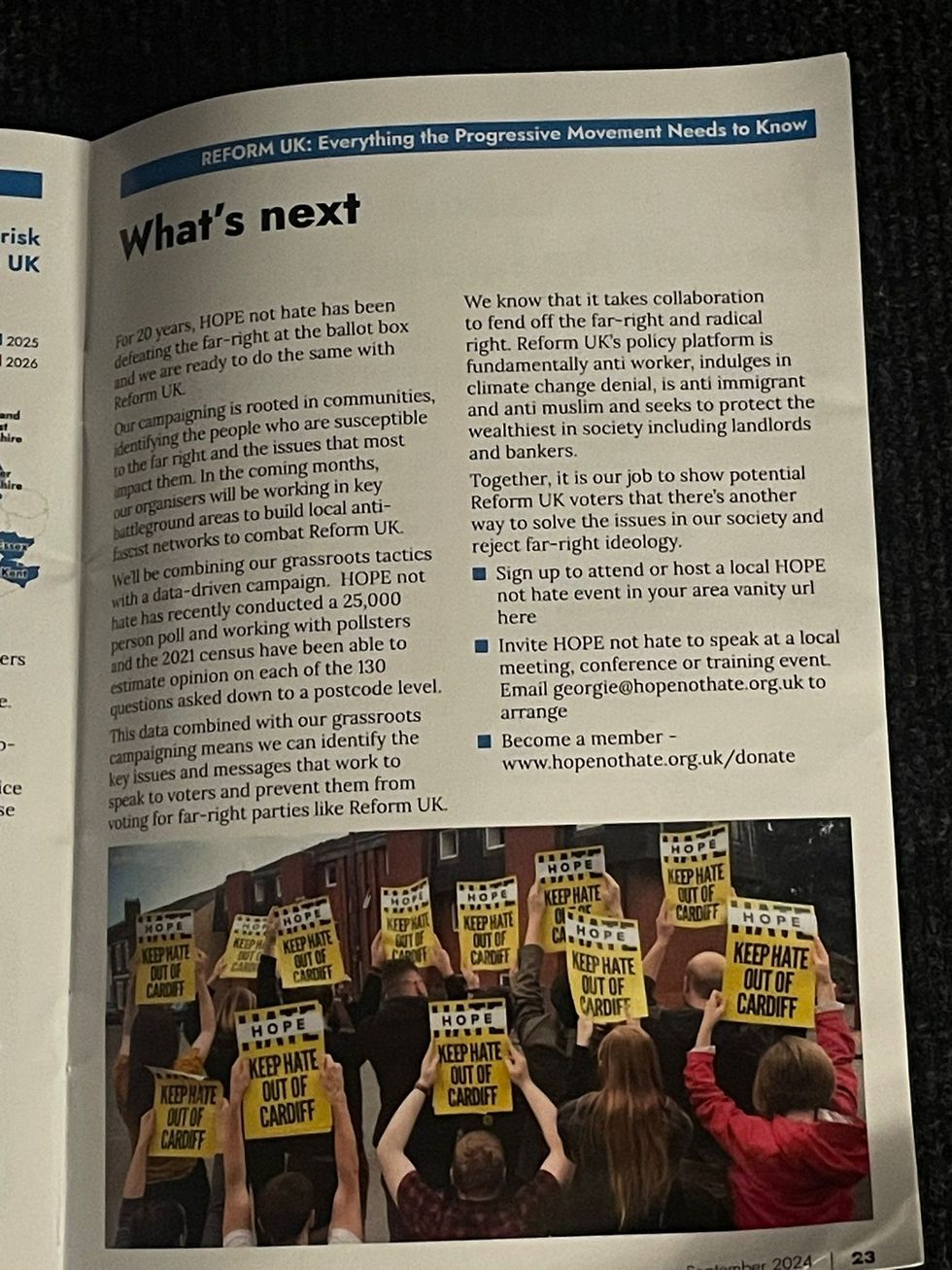 A copy of the pamphlet reveals the woke group's campaign strategy