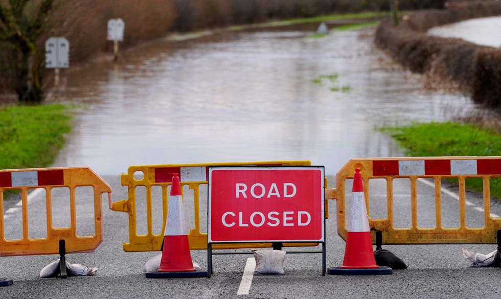 A flood warning sign