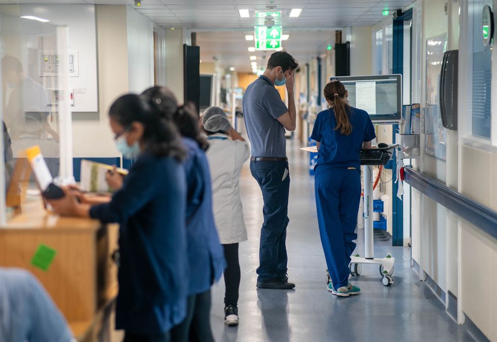 A general view of staff on a NHS hospital ward