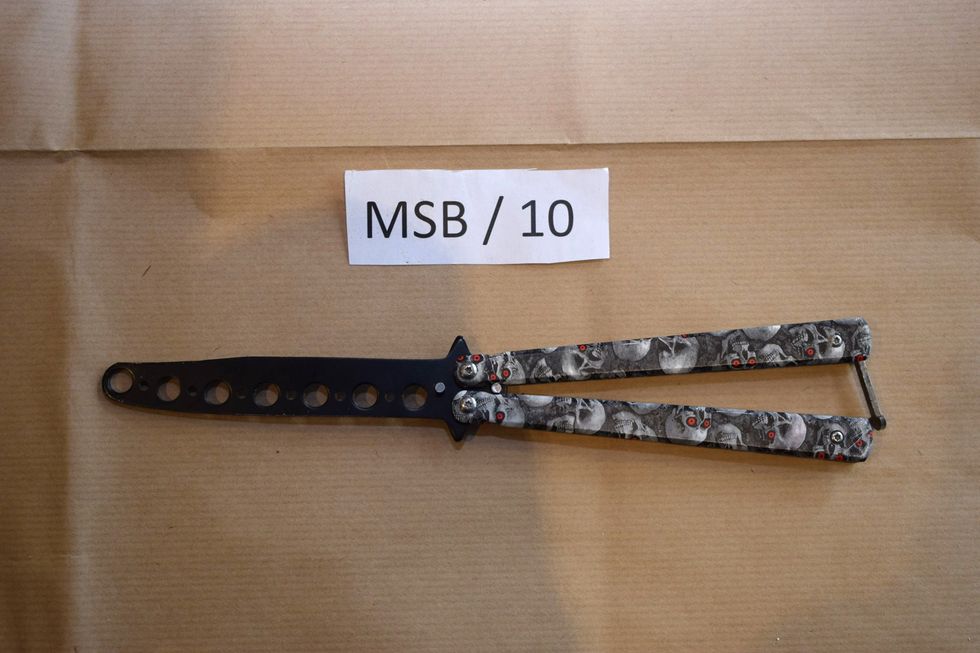 A knife found in the house of Neo-Nazi satanist Cameron Finnigan