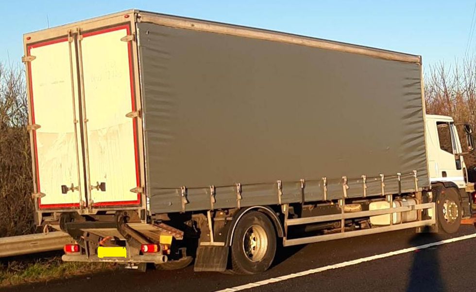 A lorry which had earlier failed to stop for officers leading to a brief pursuit on the northbound M606