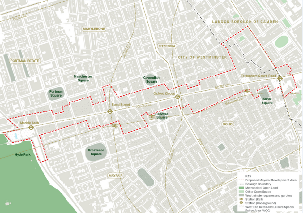 A map of the Oxford Street plans