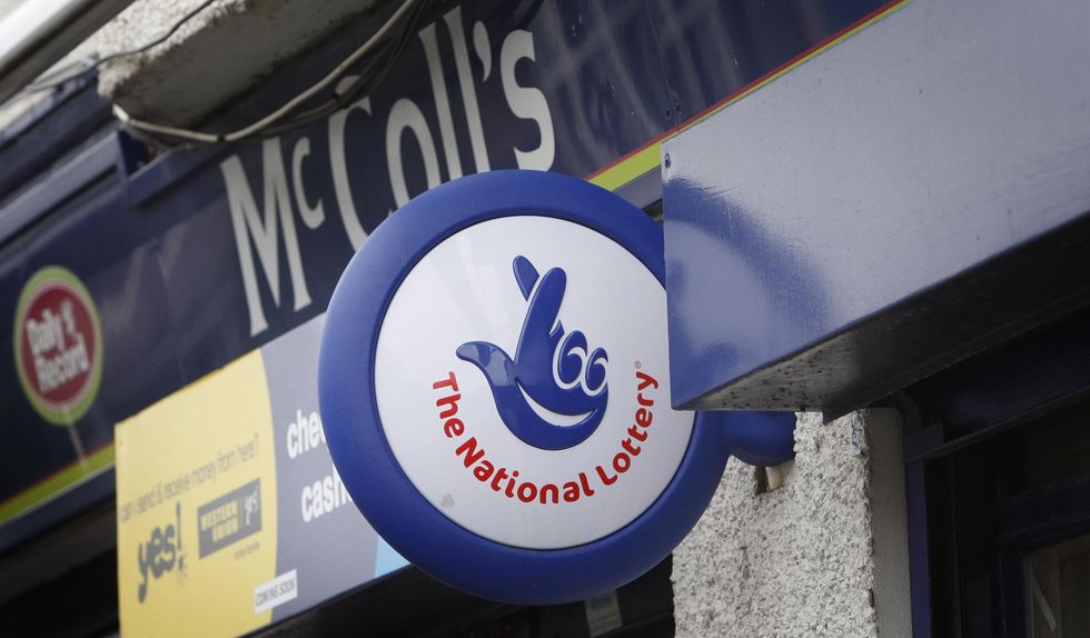 A national lottery sign