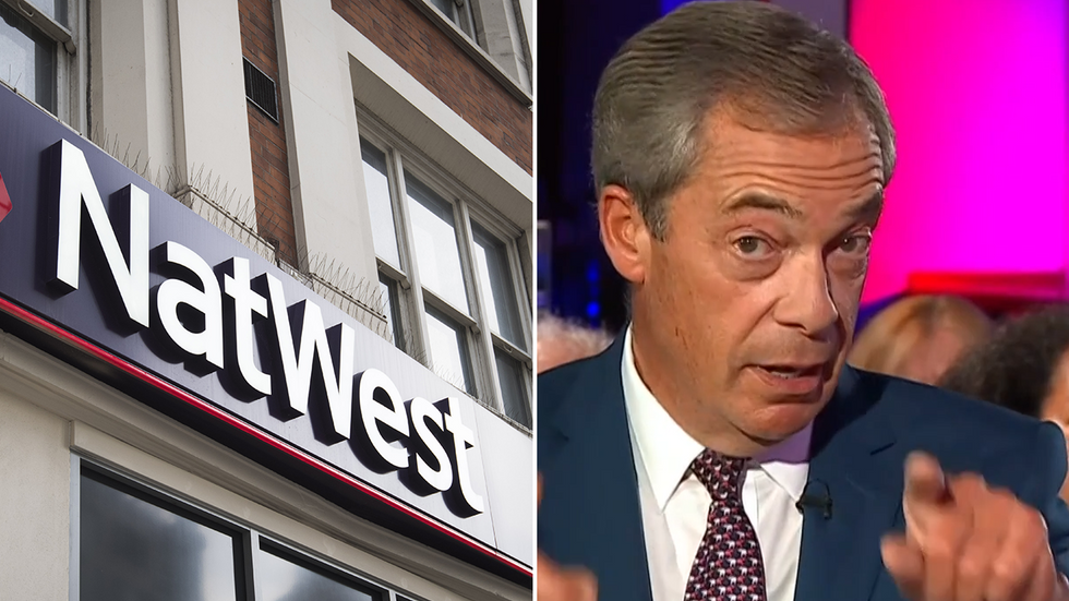 A NatWest bank and Nigel Farage