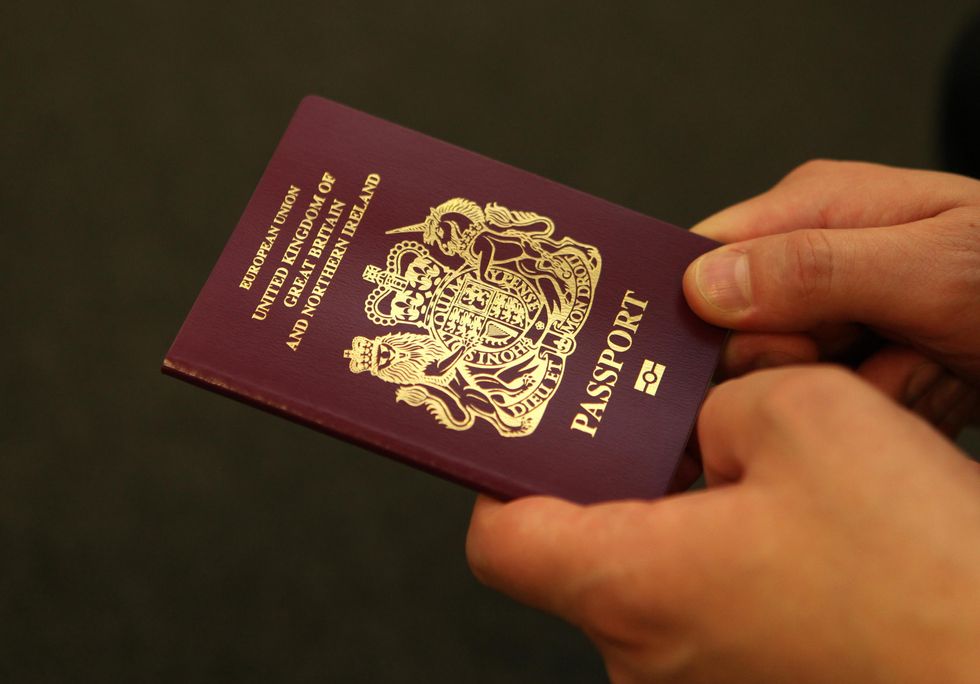 A passport from the counter of the London Passport Office