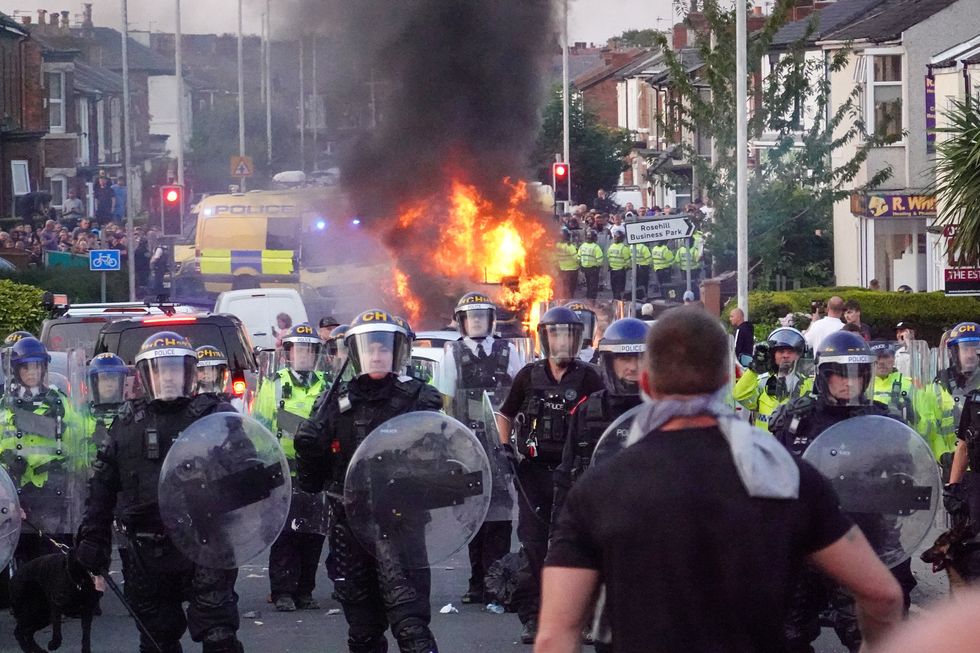 A photo from the summer riots in Southport