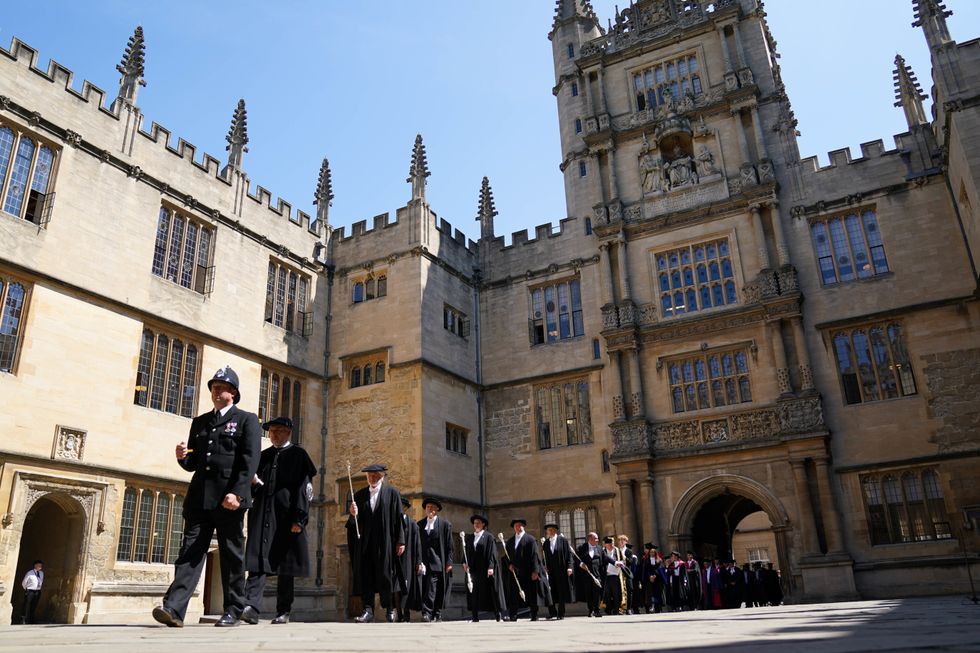 A procession takes place at Oxford University