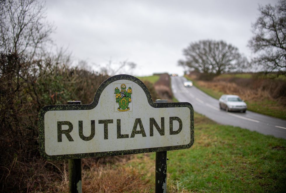 A road sign on the border of Rutland