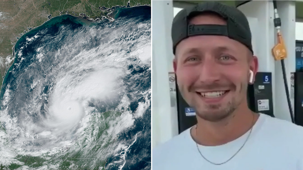 A satellite view of Hurricane Milton and Aaron Pilkington