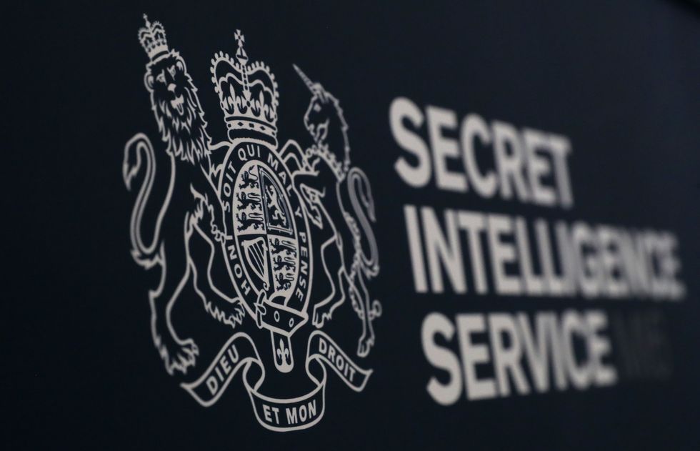 A Secret Intelligence Service sign at the entrance to Buchanan Theatre