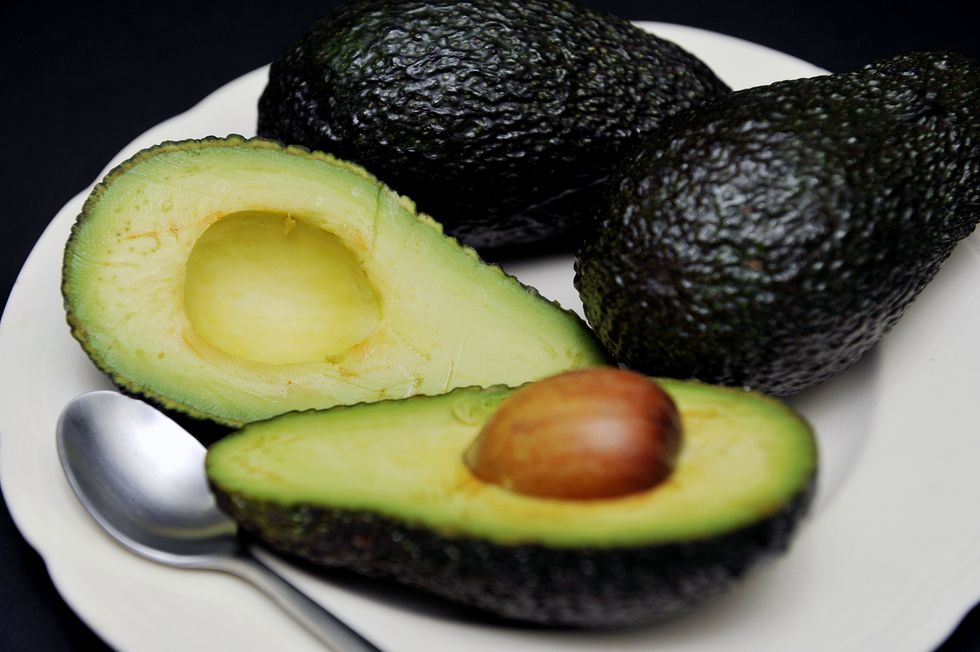 A sliced avocado