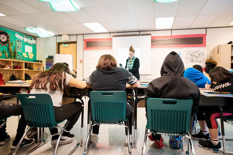 A stock image of a classroom