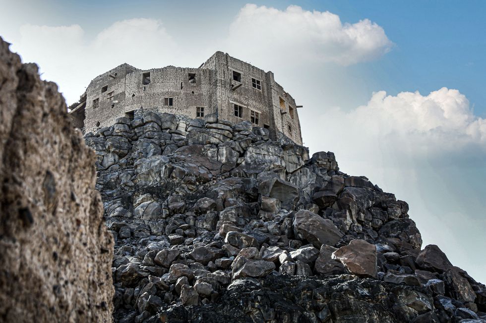 A stock image of a fortified town in Saudi Arabia