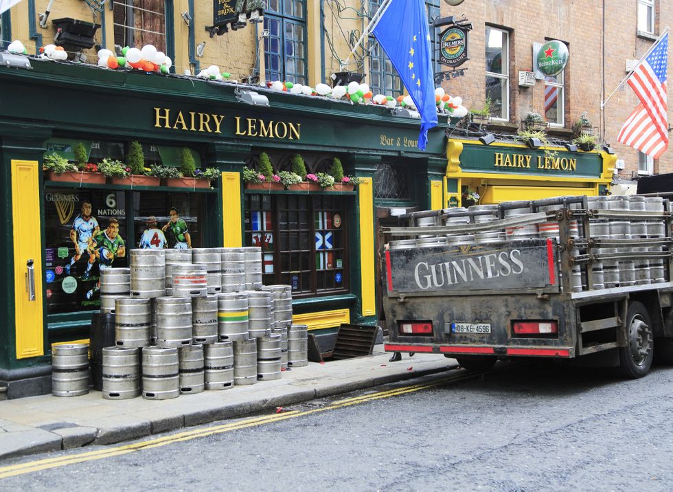 A stock image of a Guinness lorry in Dublin