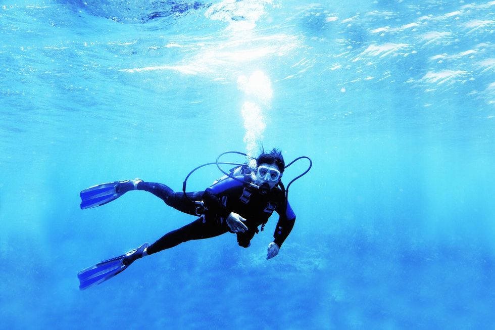 A stock image of a scuba diver