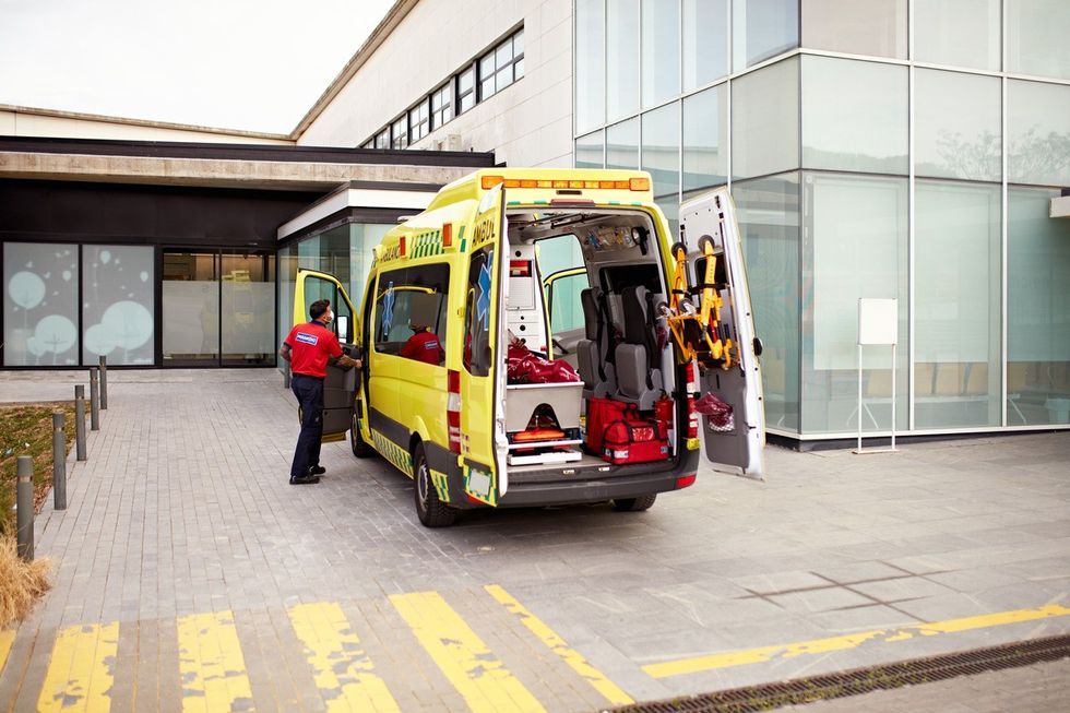 A stock image of a Spanish ambulance