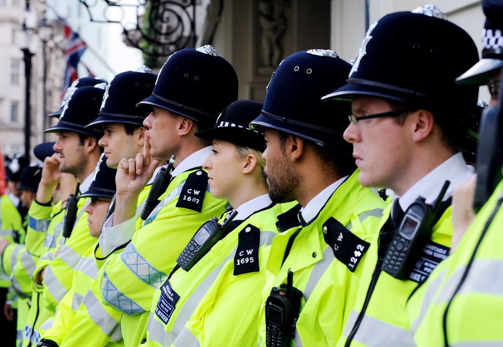 A stock image of several police officers lined up