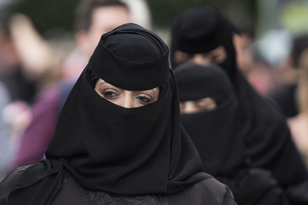 A stock image of women wearing a niqab