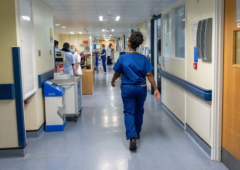 A stock view of staff on a NHS hospital ward