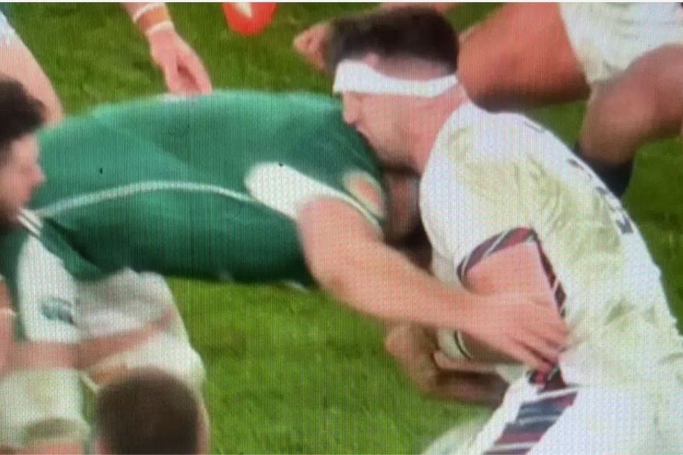 A tackle appeared high on England's Tom Curry during Saturday's Dublin clash