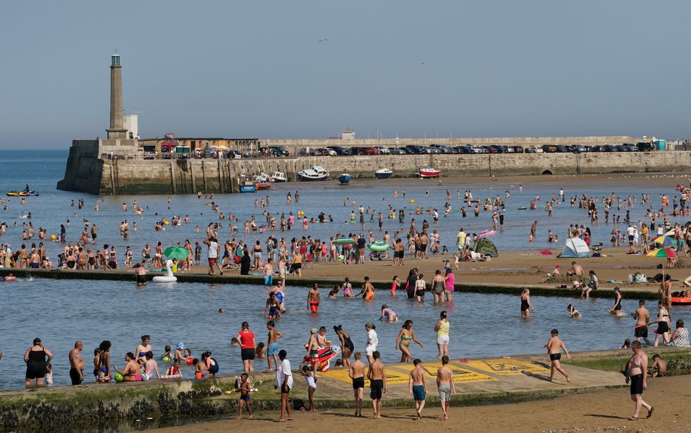 A view of a busy beach in Margate, Kent. Thunderstorms are set to hit parts of the UK amid a record-breaking September heatwave