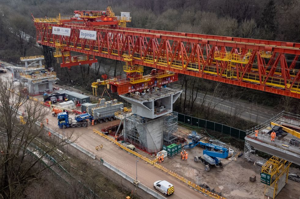 A view of construction work for HS2