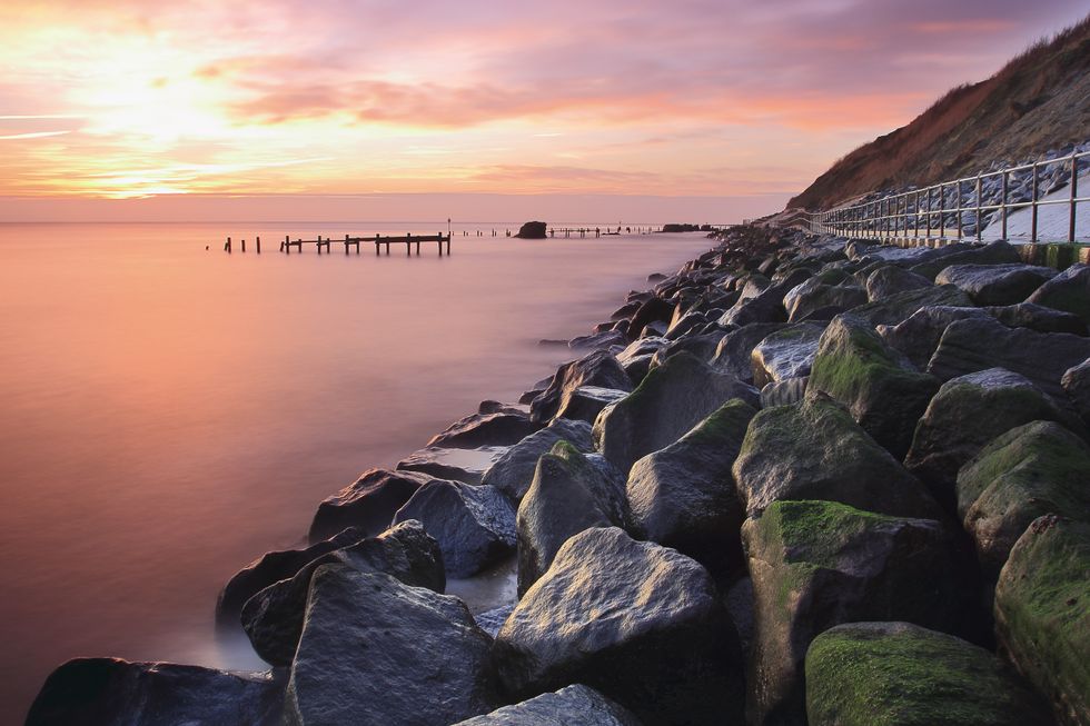 A view of Corton sea defences