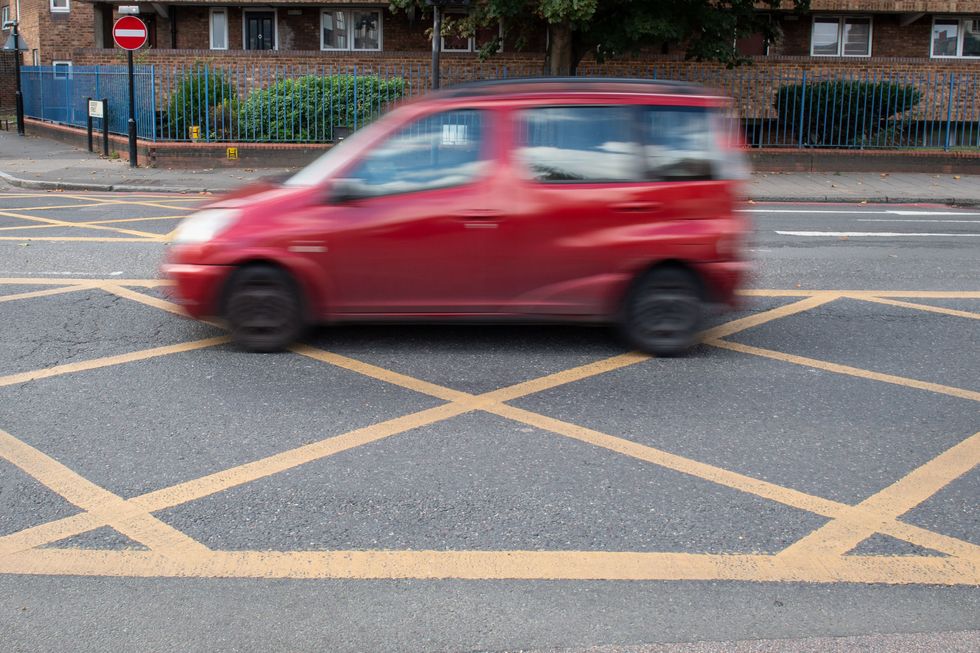 A yellow box junction