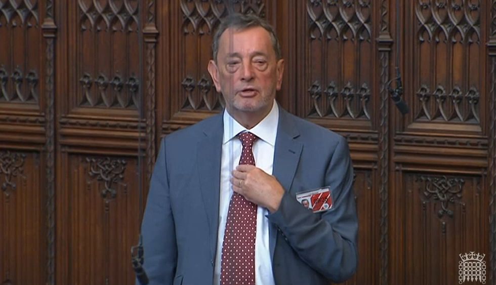 abour's Lord Blunkett during his speech to the House of Lords, London