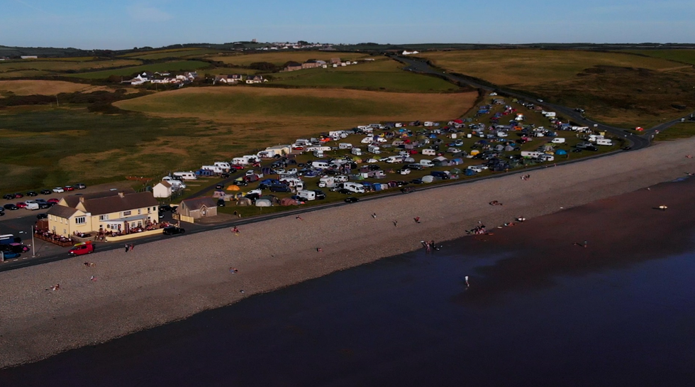 Aerial view of Newgale Campsite