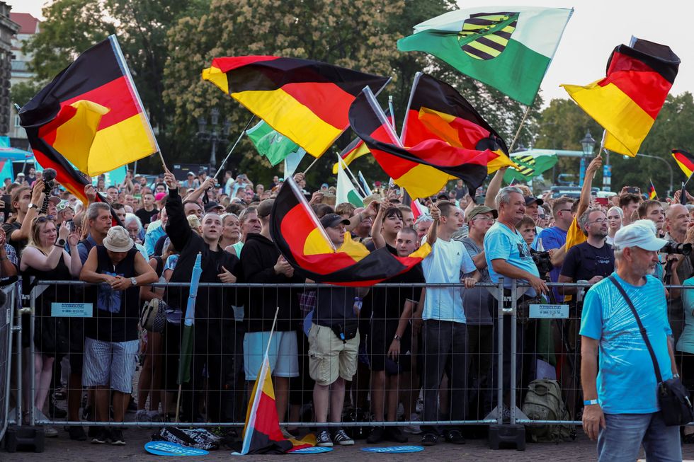 AFD supporters in Dresden