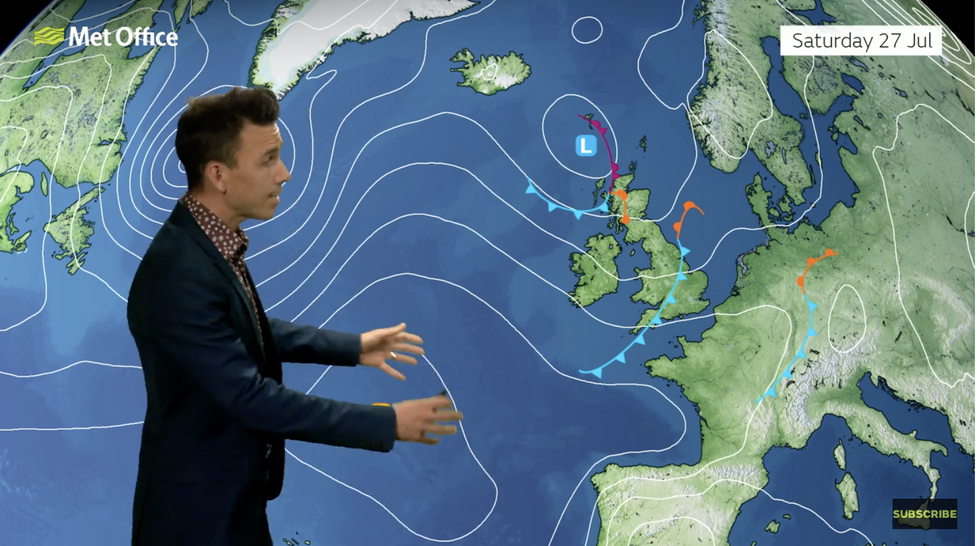 Aidan McGivern describes how the Azores High will move in