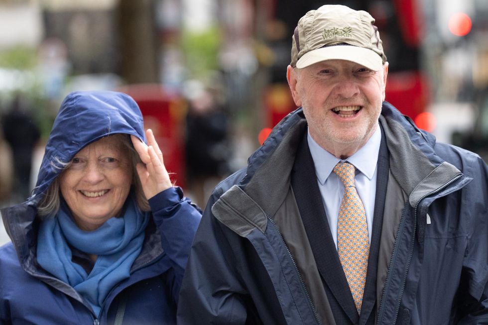 Alan Bates arrives for Post Office Inquiry