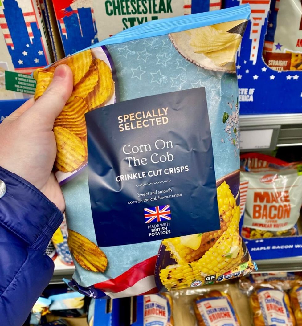 Aldi Specially Selected Corn On The Cob Crinkle Cut Crisps