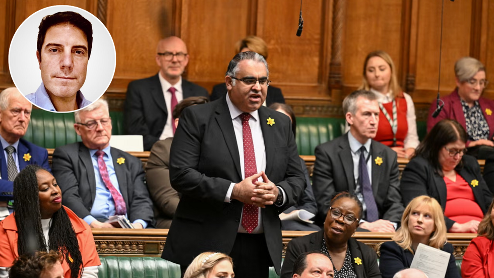 Alex Story (left), Birmingham Hall Green and Moseley MP Tahir Ali (right)