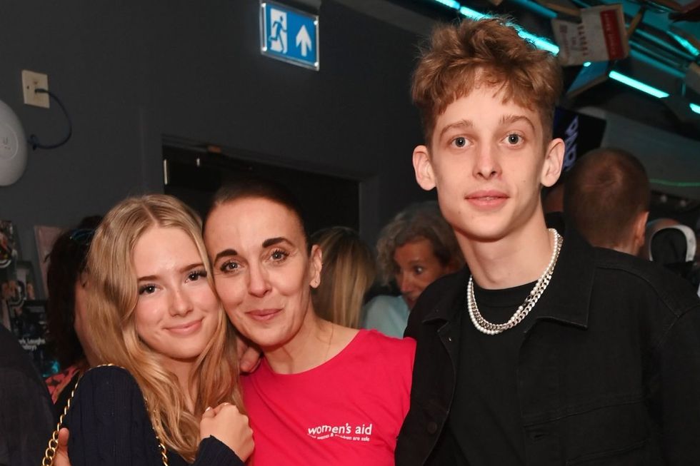 Amanda Abbington and her children