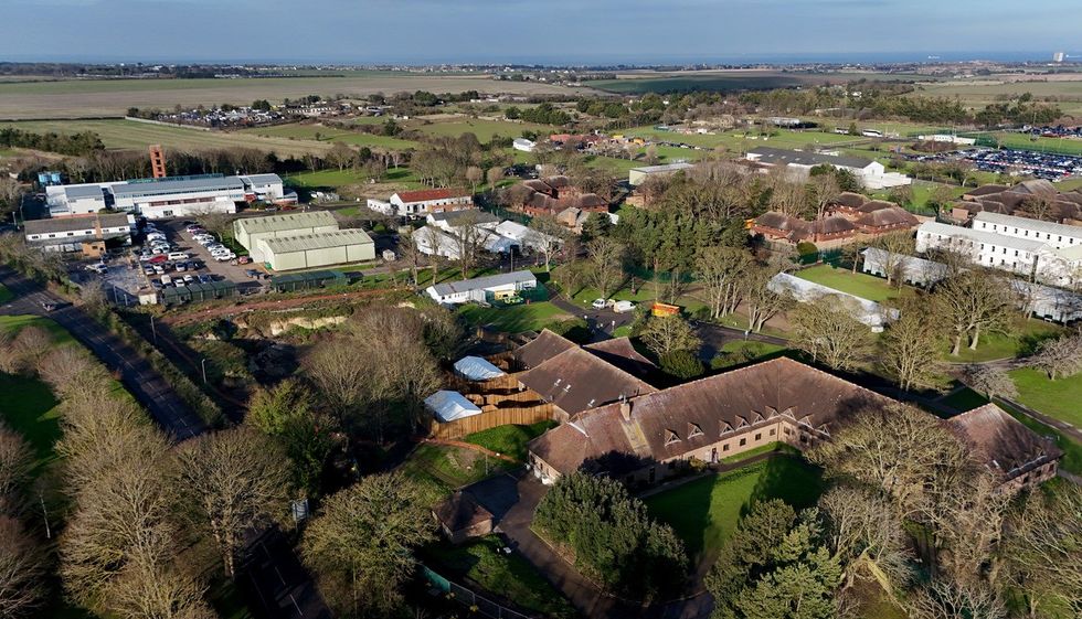 An aerial shot of Manston's immigration facility