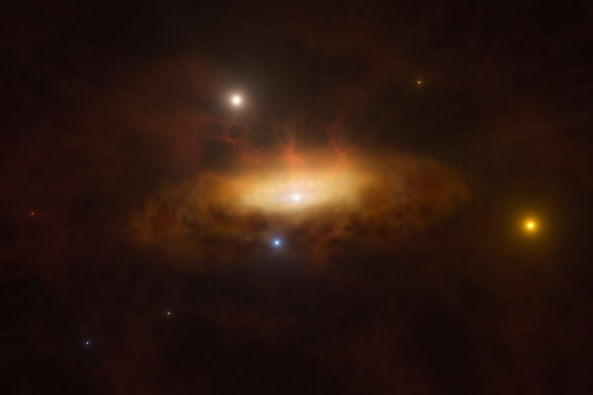 ​An artist's impression ​of the black hole at the centre of the galaxy SDSS1335+0728