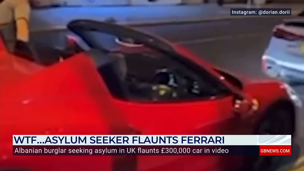 An asylum seeker flaunts his Ferrari