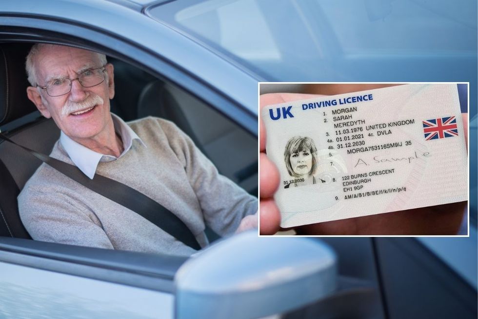 An elderly driver and a driving licence