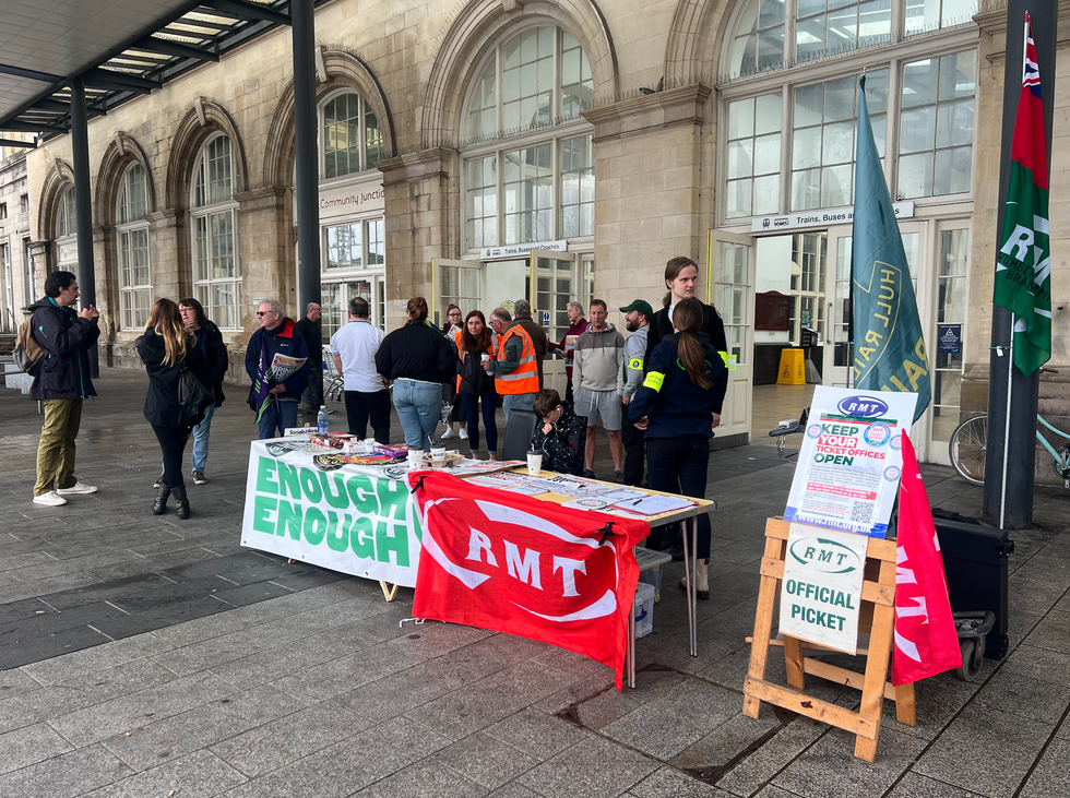 An image from the RMT picket line