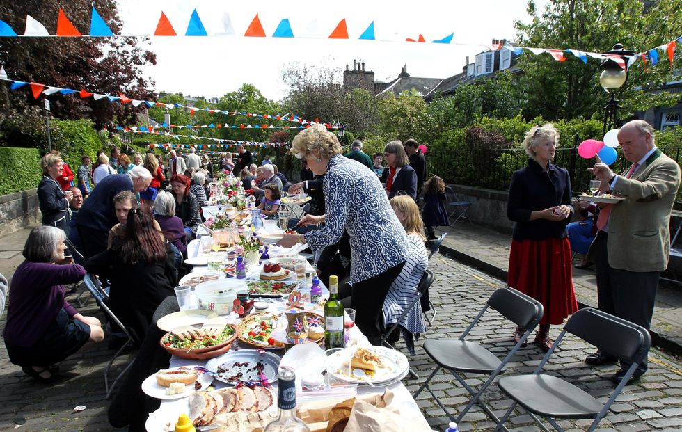 An image of a street party during Jubilee celebrations