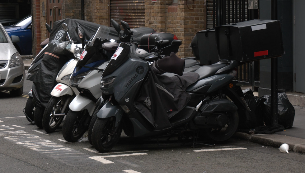 An image of food delivery bikes