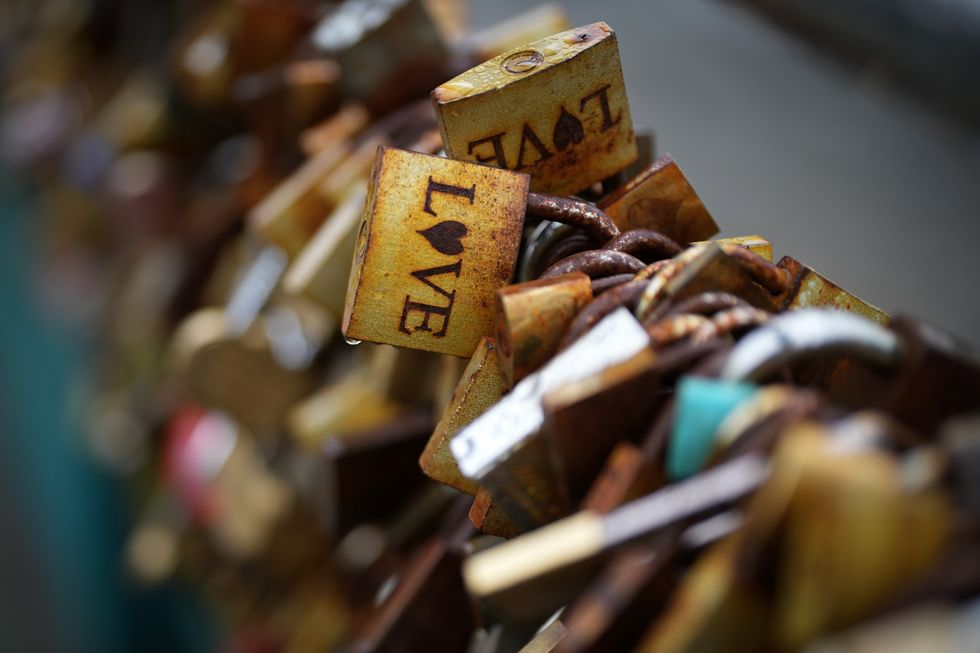 An image of love locks