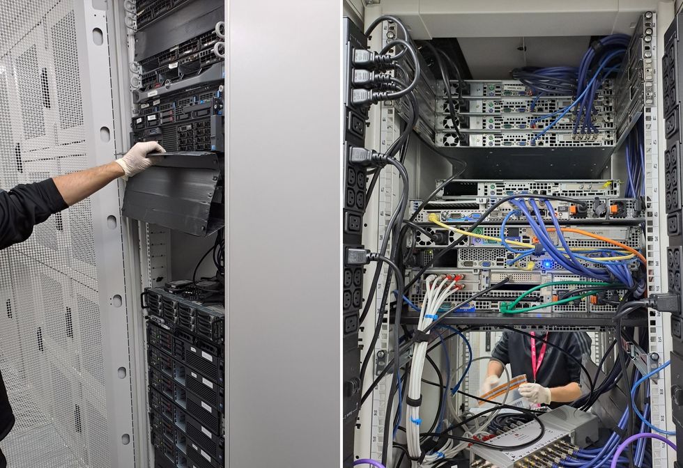 an officer shows the server room that was used to stream sky tv content for free